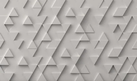 White triangle pattern backdrop background. 3D rendering. Illustrazione stock