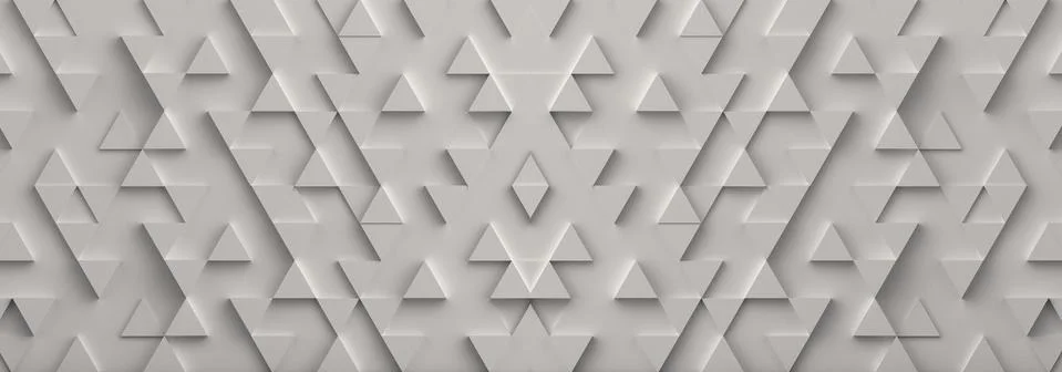 White triangle pattern backdrop background. 3D rendering. Illustrazione stock