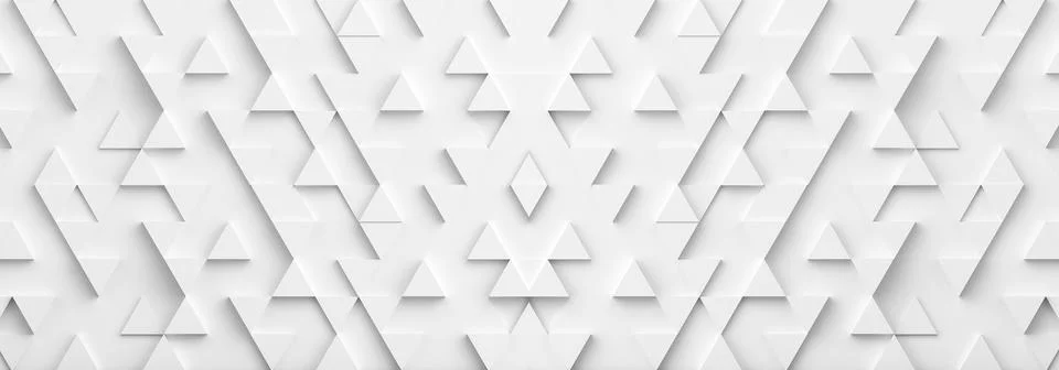 White triangle pattern backdrop background. 3D rendering. Illustrazione stock