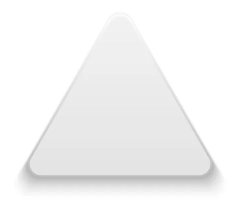 White triangle shape. Realistic blank button template Illustrazione stock