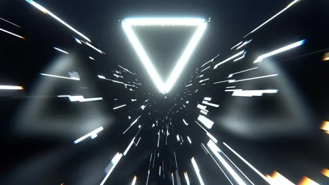 White Triangle Strobe Neon Futuristic Corridor Background VJ Loop l 4K Stock Footage 297470554