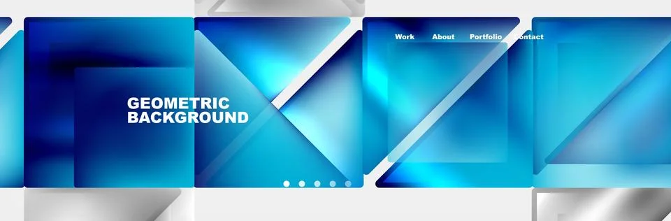 White triangles on aqua blue rectangle background with hints of electric blue Illustrazione stock