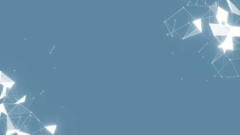 White triangles on a blue background in the corners of the screen.Network of Stock Footage 99034271