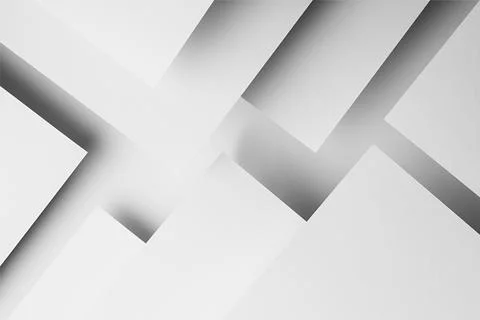 White triangles paper surfaces fly with shadows, stripes, corners as complex  Stock Photos