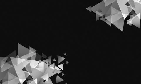White Triangles Scattered on Black Background Corners イラスト素材