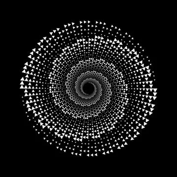 White triangles in spiral form Stock Illustration
