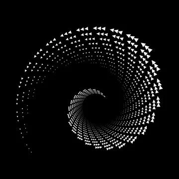 White triangles in vortex form Stock Illustration