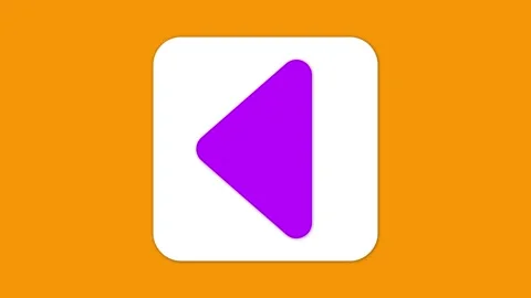 A white triangular arrow pointing left animated on a black background. Stock Footage 276221047