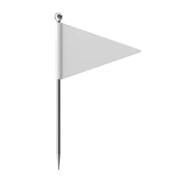 White triangular flag on a stick, isolated Stock Illustration