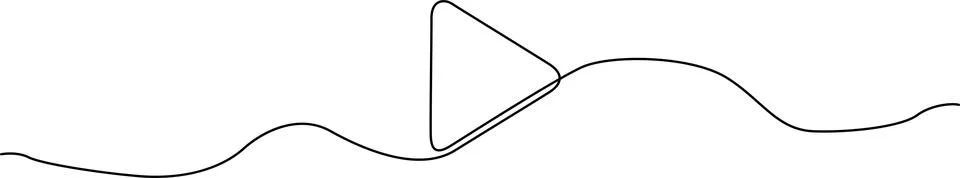 A white triangular shape on a wavy black line against a white background Vect Illustrazione stock