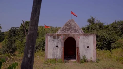 White Tribals temple in the middle of the forest in madhy pradesh Stock Footage 204789298