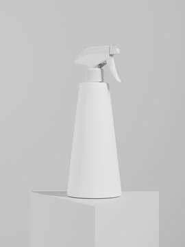 White trigger spray bottle mockup, cone-shaped PET plastic sprayer packaging Stock-Illustration