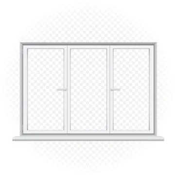 White triple window template Stock Illustration