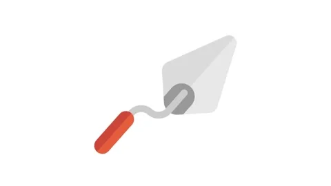 White trowel with orange handle on plain background Stock Footage 346377326