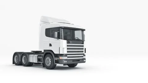 White truck. 3D rendering Stock Illustration