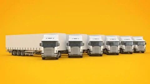 White truck. 3D rendering Stock Illustration