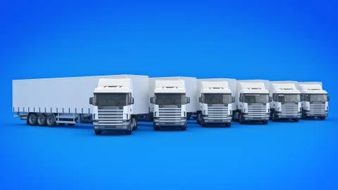 White truck. 3D rendering Stock Illustration