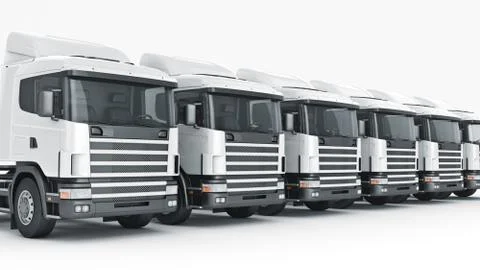 White truck. 3D rendering Stock Illustration