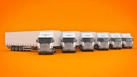 White truck. 3D rendering Stock Illustration