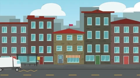 A white truck pulls up to the store and unloads packages Stock Footage 133496089