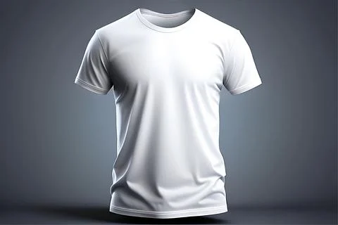 A white tshirt with a blank label on it Stock Illustration