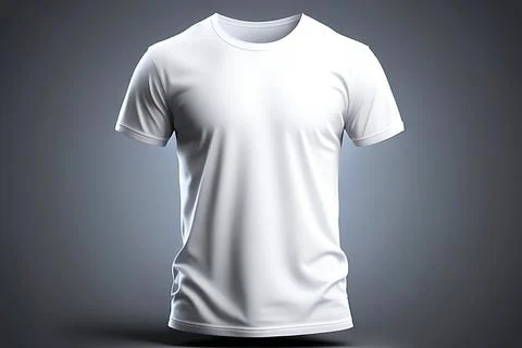 A white tshirt with a blank label on it Stock Illustration