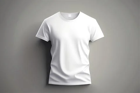 A white tshirt with a blank label on it Stock Illustration