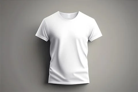 A white tshirt with a blank label on it Stock Illustration