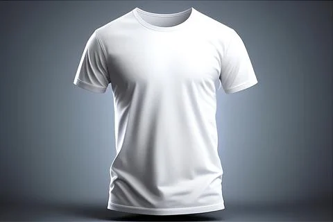 A white tshirt with a blank label on it Stock Illustration
