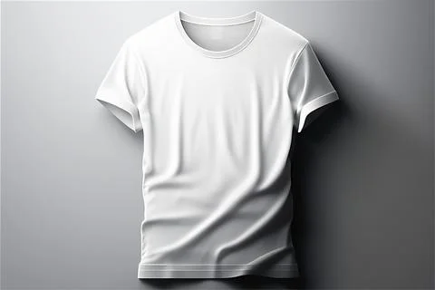 A white tshirt with a blank label on it Stock Illustration