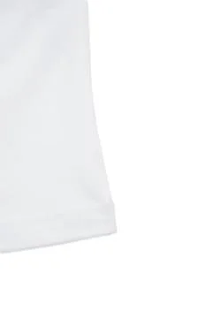 White tshirt detail on white background Stock Photos