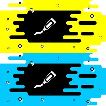 White Tube of toothpaste icon isolated on black background. Vector 스톡 일러스트