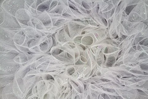 White Tulle Background Fotos Stock