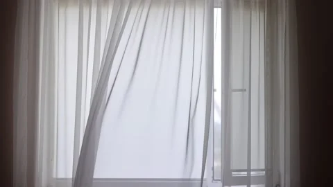 White tulle fluttering in the wind Video stock 164181303