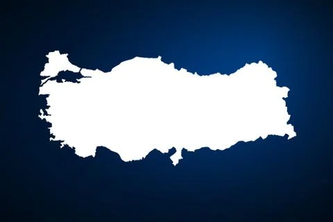 White Turkey map on blue background, vector Stock Illustration