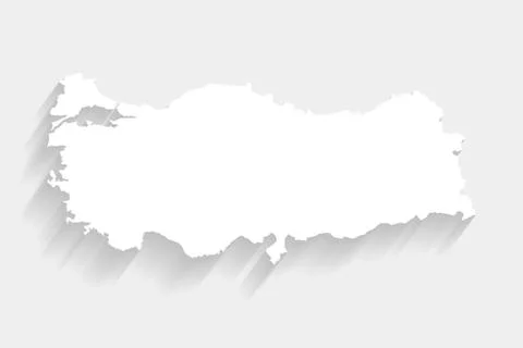 White Turkey map on gray background, vector Stock Illustration