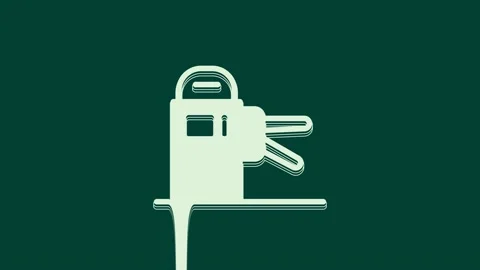 White Turnstile icon isolated on green background. 4K Video motion graphic Stock Footage 236030679