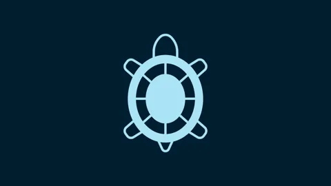 White Turtle icon isolated on blue background. 4K Video motion graphic animation Stock Footage 229571007