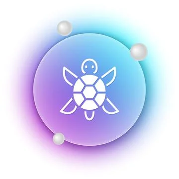White Turtle icon isolated on white background. Blue and purple gradient ci.. イラスト素材