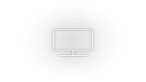 White TV icon with shadow isolated on white background. Stock Footage 209120799