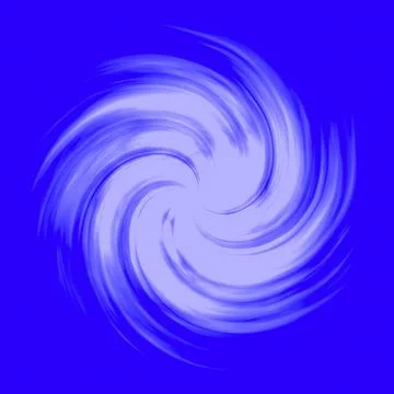 A white twisted galaxy on a blue background. Blue abstraction.  Stock Illustration
