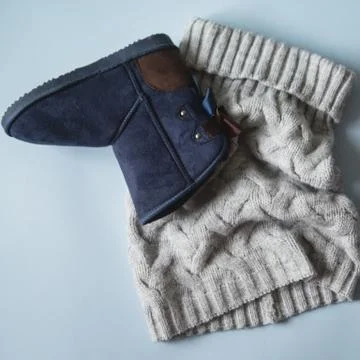 White uggs, side and top views Stock Photos
