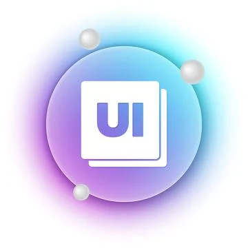White UI or UX design icon isolated on white background. Blue and purple gr.. Illustrazione stock