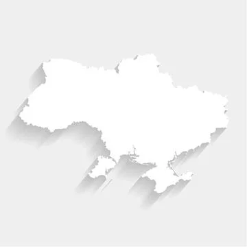 White Ukraine map on gray background, vector, illustration Stock Illustration