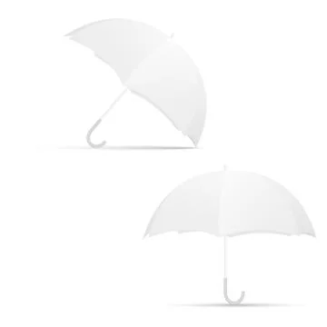 White umbrella blank template. Vector. Stock Illustration