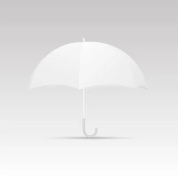White umbrella blank template. Vector. Illustrazione stock
