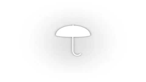 White umbrella icon with shadow isolated on white background. Stock Footage 209120850