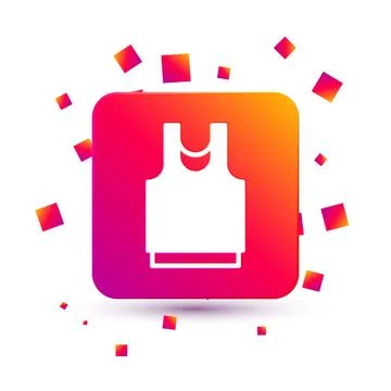 White Undershirt icon isolated on white background. Square color button. Vector Illustrazione stock