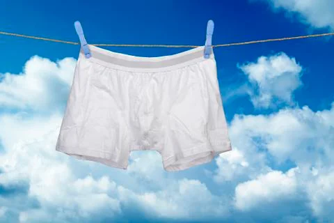 White underwear on a string Stock Photos