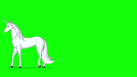 White Unicorn chroma key Stock Footage 153728388